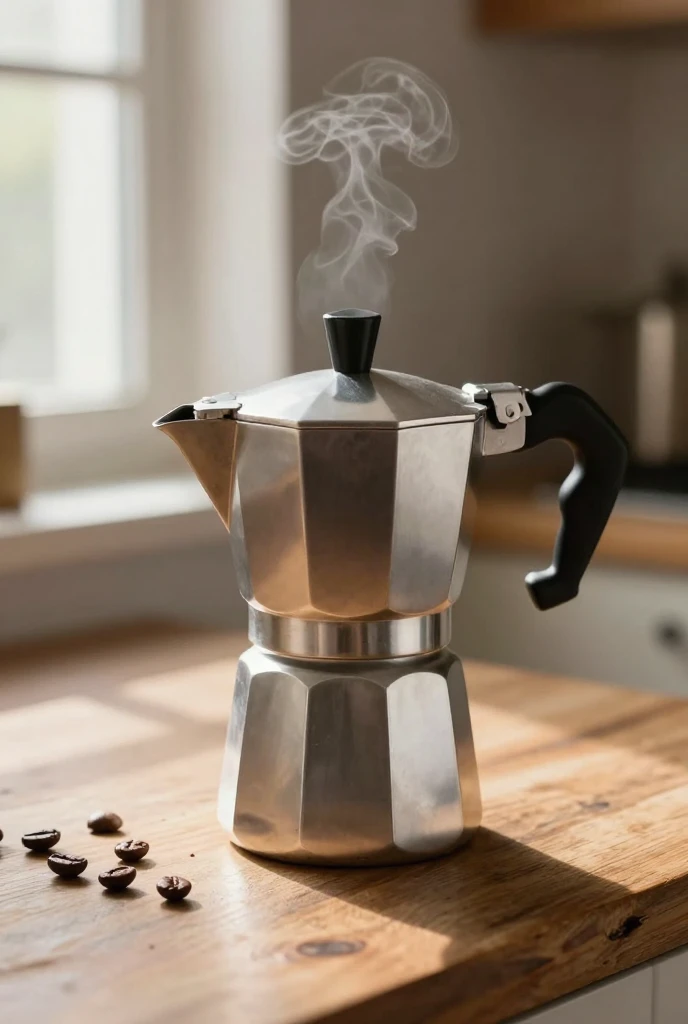 Cafetière italienne moka posée sur une cuisinière