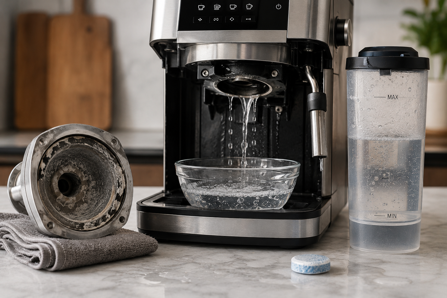 Entretien et détartrage d'une machine à café