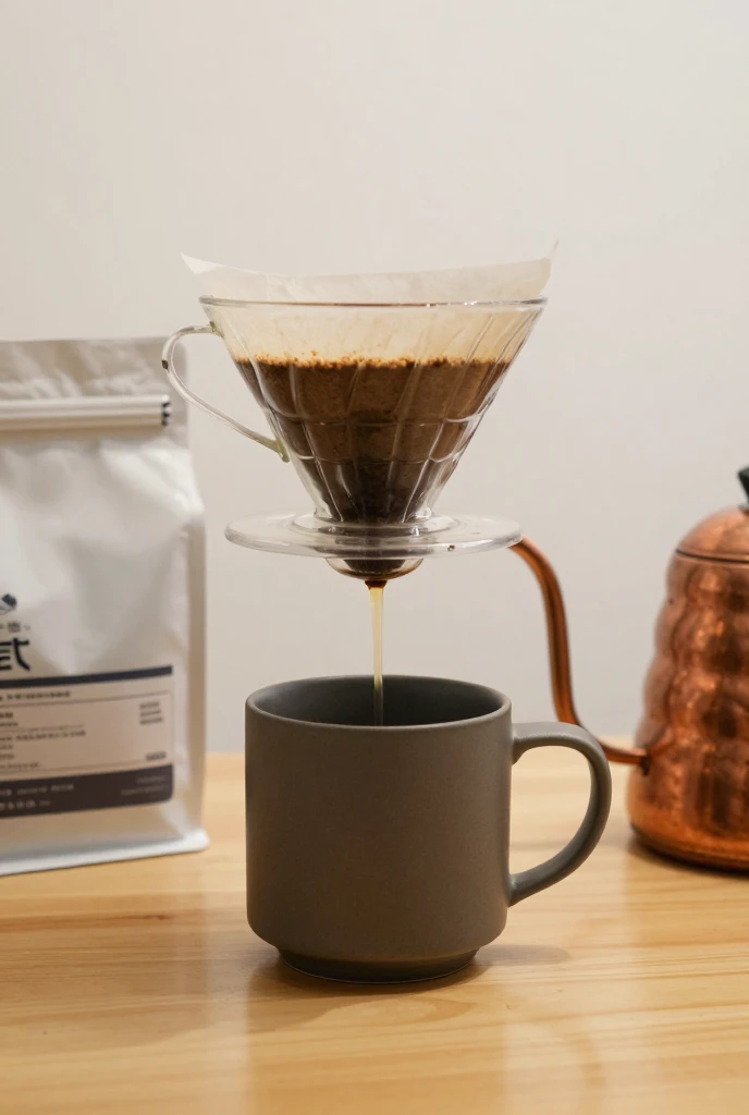 Préparation d'un café filtre à la V60 avec versement en spirale