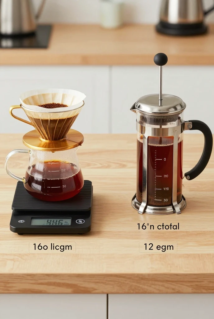 Dosage du café sur une balance de précision
